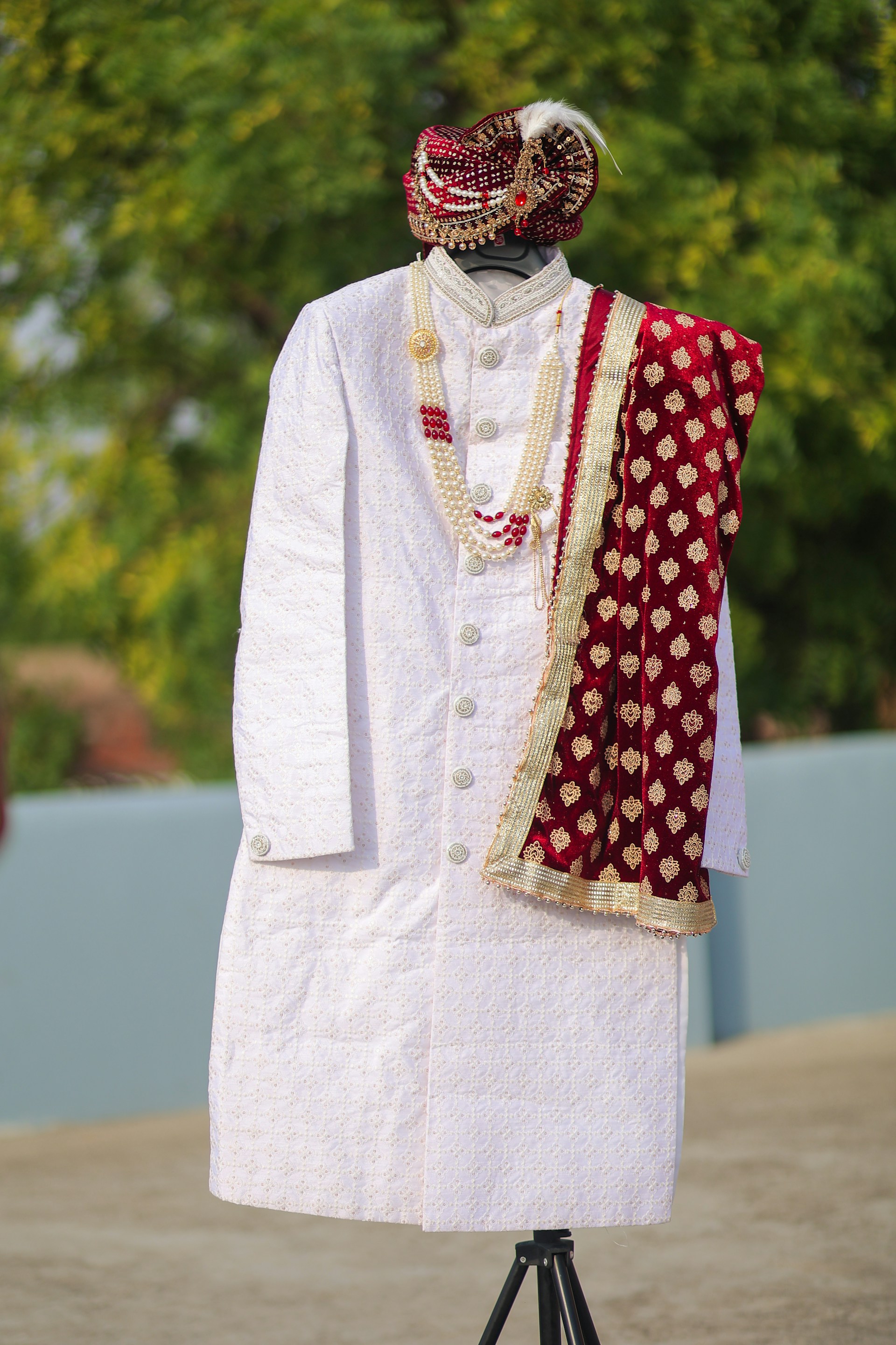 Ivory groom sherwani with embroidery, Uphar Lifestyle Deoria